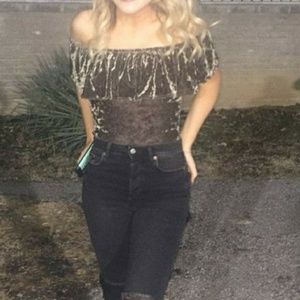 American Eagle Velvet Bodysuit